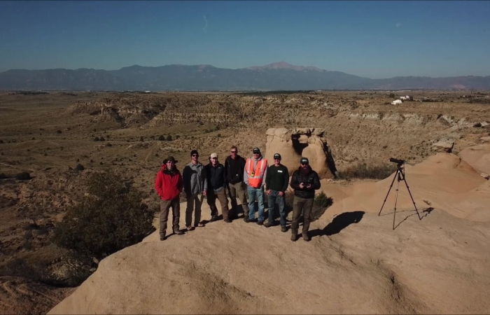 Image of the Corral Bluffs team taken from a UAS mounted sensor