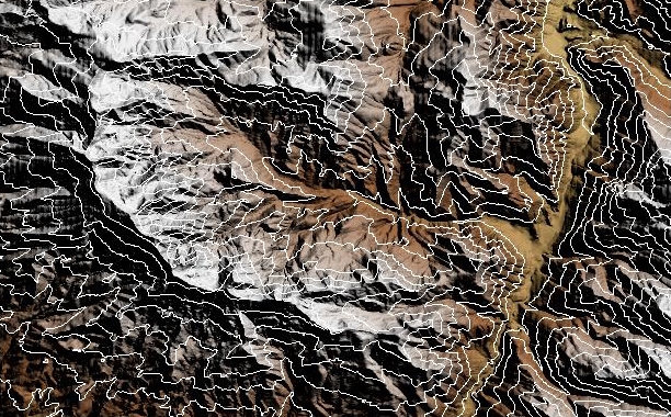 Elevation model and 500 foot contours derived from UAS collected GoPro Hero2 imagery