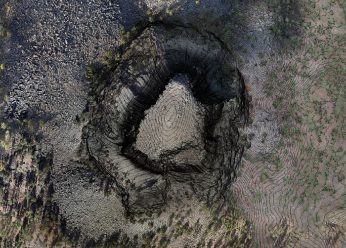 Generated orthophoto mosaic overlaid with the derived 1-foot contour intervals